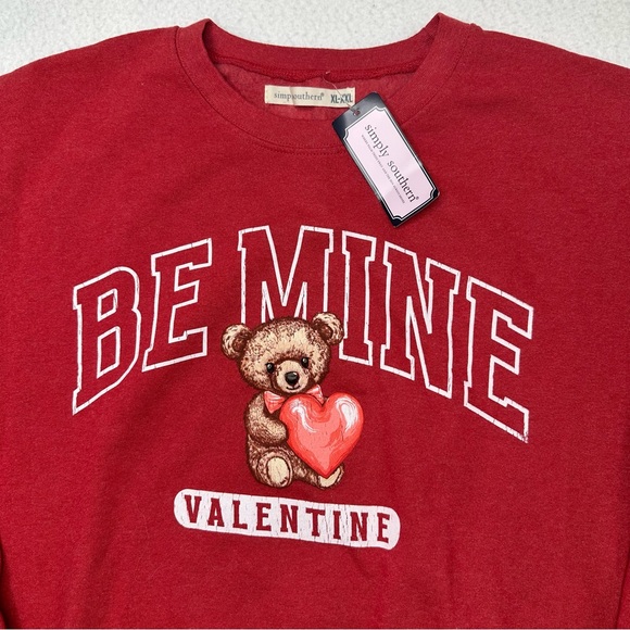 Simply Southern Be Mine Valentine Sweatshirt NWT - Picture 3 of 9